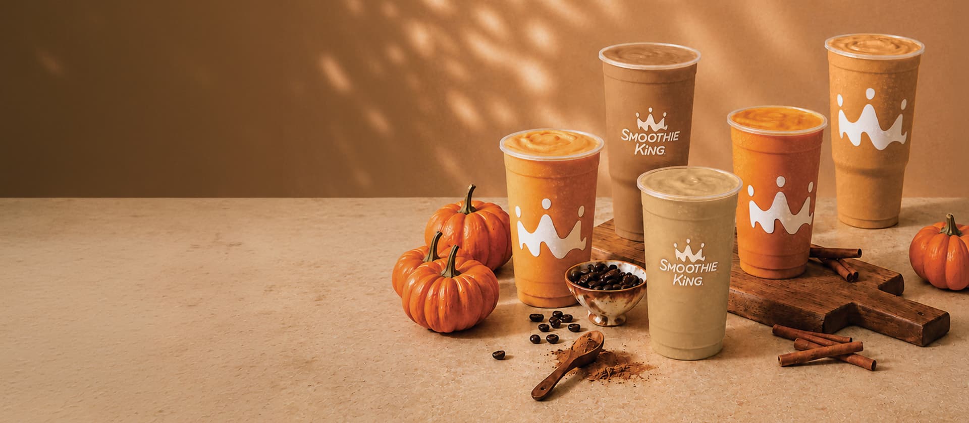 Pumpkin smoothies arrangement