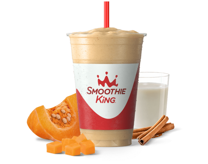 Keto Champ Pumpkin Smoothie with ingredients